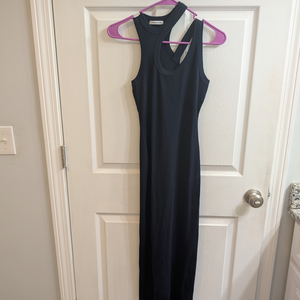 Cotton Citizen Verona Sleeveless Cut Out Maxi Dress Navy